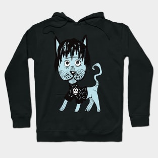 Blue Cat in a Shirt Hoodie